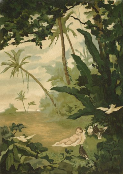 The Doves Feeding the Infant Semiramis in the Wilderness by Spanish School